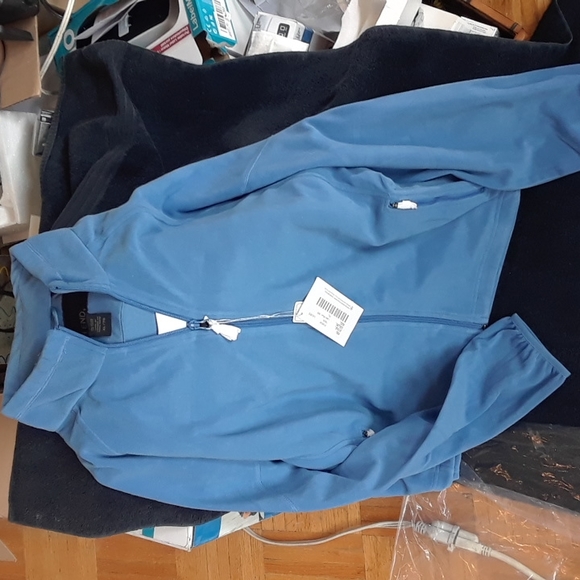 Womens lake blue zip jacket SWEATER - Picture 5 of 5